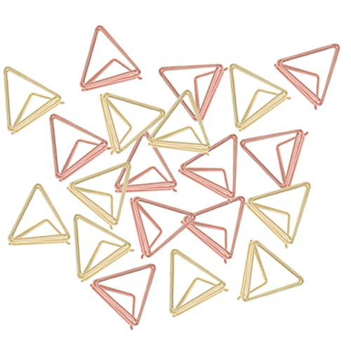 LAPYAPPE 40Stücke Dekorative Memo Clips Dreiecksform Kartenhalter für Fotos Notizen und Tischkarten für Büro Schule und Kreative Dekoration Goldene von LAPYAPPE