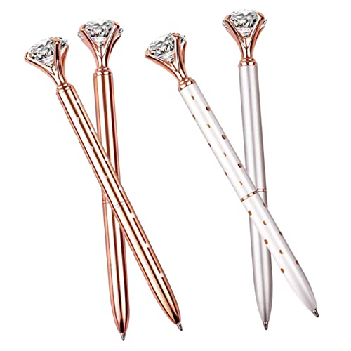 LAPYAPPE 4Stücke Diamant Kugelschreiber Hochwertige Stifte Mit Großem Diamantkopf Für Schule Büro Und Besondere Anlässe Metallic Design Roségold LAPYAPPE 4Stücke Diamant Kugelschreiber Hochwertige Stifte Mit Großem Diamantkopf Für Schule Büro Und Besondere Anlässe Metallic Design Roségold von LAPYAPPE