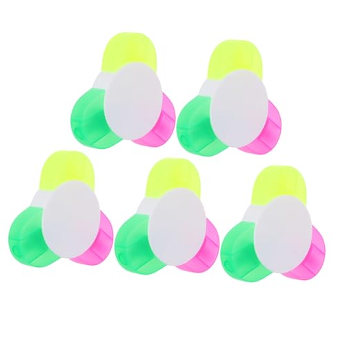 LAPYAPPE 5 Stück Blütenblatt Textmarker Fluoreszierende Stifte für Notizen und Kompakte Marker für Schule und Büro Einfach zu Identifizieren durch Farbcode von LAPYAPPE