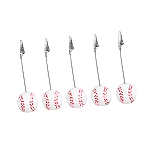 LAPYAPPE 5 Stück Teiliges Tischnummernhalter mit Baseball Förmigem Fuß Foto Clip Halter für Menüs und Karten für Hochzeiten Partys und Bürodekoration von LAPYAPPE