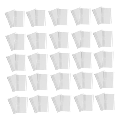 LAPYAPPE 50 Satz Teiliges Transparente PVC Etikettenhalter mit Doppeltem Schnappverschluss für Drahtregale Wiederverwendbar für Supermarkt und Produktanzeigen in Verkaufs und von LAPYAPPE