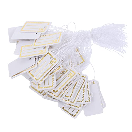 LAPYAPPE 500 Stück Papieranhänger mit Schnur Handbeschriftbare für Jahrgänge und Schmuck Preisgestaltung und Produktinformationen von LAPYAPPE