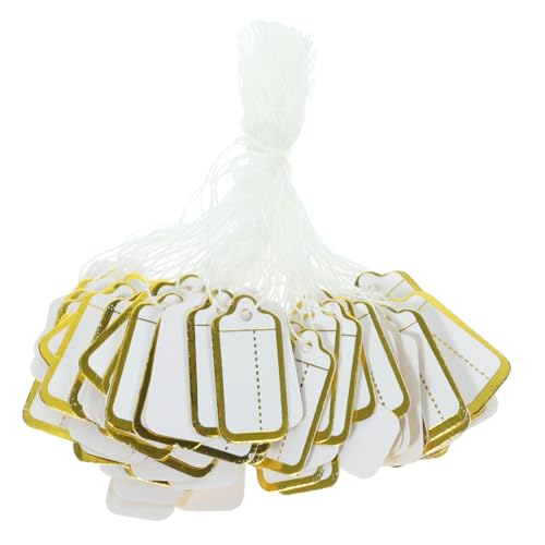 LAPYAPPE 500 Stück Preisetiketten Beschreibbare Hangtags für Schmuck Weinetiketten und Praktische Papieretiketten mit Lanyard für Kreative Beschriftungen Zufällige Farbe von LAPYAPPE