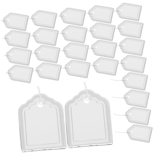 LAPYAPPE 500 Stück Weiße Papieranhänger mit Schnur Beschreibbare Preisschilder für Schmuck und Kleidung Handschriftlicher Stil Sichere Befestigung Glatte Schreibfläche Vielseitige LAPYAPPE 500 Stück Weiße Papieranhänger mit Schnur Beschreibbare Preisschilder für Schmuck und Kleidung Handschriftlicher Stil Sichere Befestigung Glatte Schreibfläche Vielseitige von LAPYAPPE