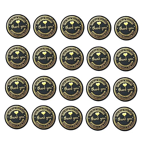 LAPYAPPE 500Stücke Gold Stempeln Selbstklebende Versiegelungsaufkleber für DIY Taschen Hochwertige Siegelaufkleber zur Lebensmittelverpackung Kreative Geschenketiketten und Dekoration von LAPYAPPE