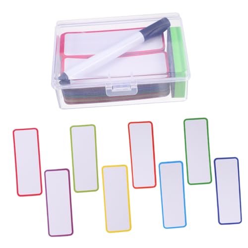 LAPYAPPE 54 Stück Magnetische Beschriftungslabels Wiederverwendbare Abwischbare Magnetetiketten für Kühlschrank Whiteboard Büroorganisation von LAPYAPPE