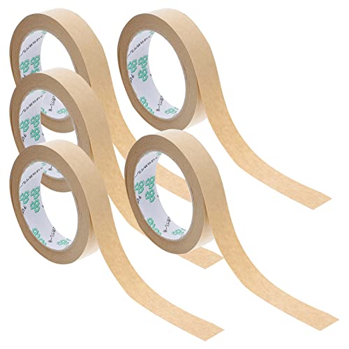 LAPYAPPE 5Stücke Kraftpapier Klebeband Selbstklebendes Dichtungsband aus Umweltfreundlichem Kraftpapier Hohe Klebekraft für Verpackung und Versand von LAPYAPPE