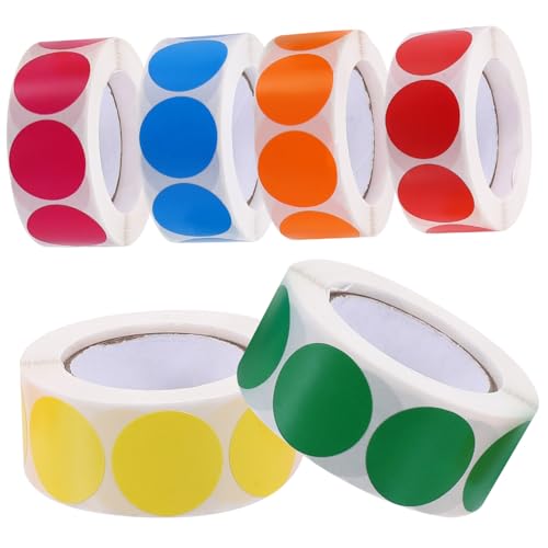 LAPYAPPE 6 Rollen Bunte Selbstklebende Punktaufkleber Runde Farbcodierungs Etiketten Ablösbare Markierungssticker für Büro Lagerung Beschriftung Vielseitig Einsetzbar Aufkleber LAPYAPPE 6 Rollen Bunte Selbstklebende Punktaufkleber Runde Farbcodierungs Etiketten Ablösbare Markierungssticker für Büro Lagerung Beschriftung Vielseitig Einsetzbar Aufkleber von LAPYAPPE