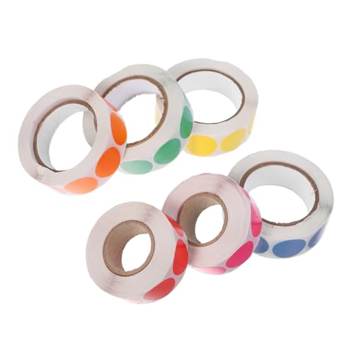 LAPYAPPE 6 Rollen Punktaufkleber Einfach für Klassifizierungsaufkleber farbig runder Aufkleber klebepunkte runde Aufkleber kreis aufkleber selbstklebende Kreisaufkleber Farbkreisaufkleber von LAPYAPPE