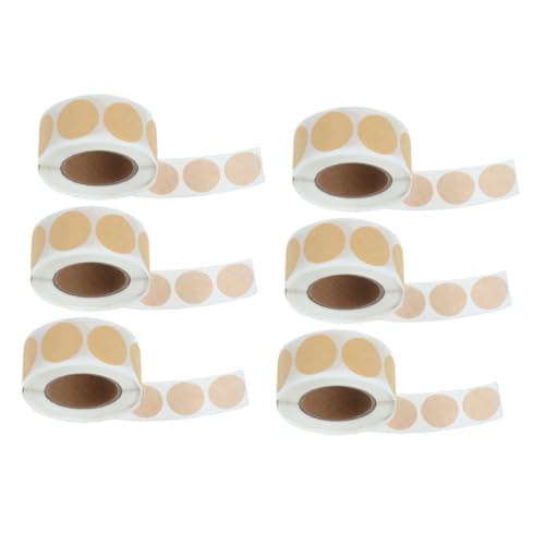 LAPYAPPE 6 Rollen Rundes Kraftpapier Aufkleber Selbstklebend DIY Bastelsticker für Geschenkverpackung Vorratsdosen Etiketten Weihnachtsdekoration mit Starker Haftung und Rückstandsfreiem von LAPYAPPE