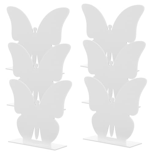 LAPYAPPE 6 Sätze Diy Tischschild aus Schmetterlingsform Wiederverwendbare Tischnummernschilder für Hochzeiten und Veranstaltungen Design Leicht von LAPYAPPE