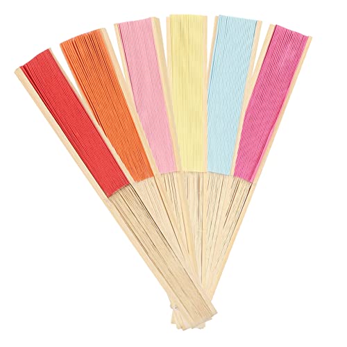 LAPYAPPE 6 Stück Faltbare Papierfächer zum Diy Handheld Klappfächer für Kreative Bastelprojekte Kinderzimmerdekoration und Partys Bunten Farben von LAPYAPPE