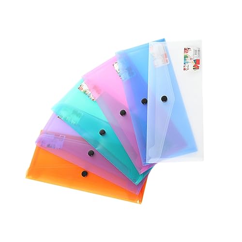 LAPYAPPE 6 Stück Transparente Kunststoff Dokumentenmappe mit Druckknopf Langlebige Aufbewahrungstasche für Wichtige Papiere Leicht und für Schule und Büro Farblich Sortiert Zufällige Farbe LAPYAPPE 6 Stück Transparente Kunststoff Dokumentenmappe mit Druckknopf Langlebige Aufbewahrungstasche für Wichtige Papiere Leicht und für Schule und Büro Farblich Sortiert Zufällige Farbe von LAPYAPPE