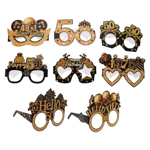 LAPYAPPE 8 Stück Teiliges Geburtstag Papierbrillen Lustige Partybrille Foto Requisiten für Erwachsene Bequeme Humorvolle Dekoration für Geburtstagsfeiern und Familienzusammenkünfte von LAPYAPPE