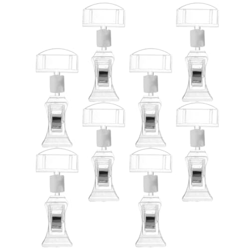 LAPYAPPE 8Stücke Rotierbare Preisschildhalter Multifunktionale Warenschild Clips für Werbeschilder Namenskarten und Fotos Transparentes Design für Einzelhandel und Supermarkt von LAPYAPPE