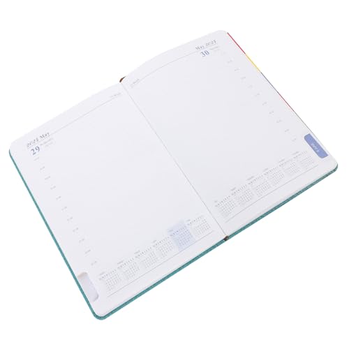 LAPYAPPE Englisches Tagesplaner Notizbuch Tage Zeitmanagement Notizblock für Büro und Schule Tragbarer Kalender mit Stilvollem Blau grünem Einband für Aufgaben und Projektplanung von LAPYAPPE