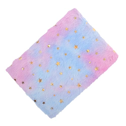 LAPYAPPE Fluffy Plüsch Notizbuch mit Farbverlauf Kleines Leichtes Tagebuch für Frauen Weiche Plüschhülle Liniertes Farbenfrohes Design als Geschenk für Unterwegs Zufällige Zufällige Farbe von LAPYAPPE