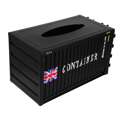 LAPYAPPE Kasten Pappschachtel Tischplatte Rechteckig Für Stoff Gewebeabdeckung Taschentuch-würfelbox-Halter Retro Dekorativ Fall Tissue-Boxen Papierhandtuchboxen Black Eisen von LAPYAPPE