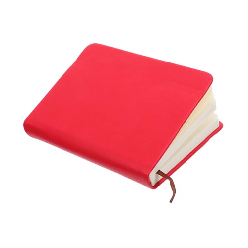 LAPYAPPE Notizbuch Täglich Notizbilder Taschenbuch Merkblock Planer Notizblock Winzig Mini-notizbücher Tragbar Spiral- Gefüttert Hefte Für Die Schule Memo Lehrer Taschenjournal Rot Pu von LAPYAPPE