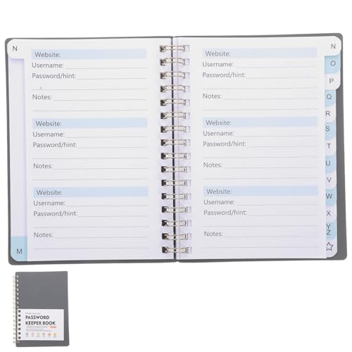 LAPYAPPE Passwortbuch mit Alphabetischen Tabs Praktischer Passwort Organizer für Zuhause und Büro Tragbares Notizbuch für Websites und Adressen Zusatzseiten für Notizen von LAPYAPPE