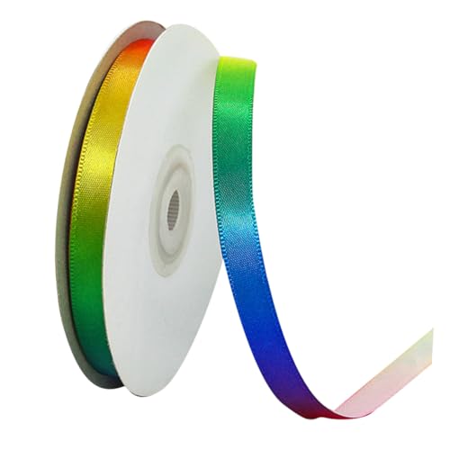 LAPYAPPE Regenbogen Satinband Hochwertiges Polyester Geschenkband Farbverlaufendes Dekoband für Geschenkverpackung Basteln Bekleidungszubehör DIY Kuchen und Blumen Dekoration LAPYAPPE Regenbogen Satinband Hochwertiges Polyester Geschenkband Farbverlaufendes Dekoband für Geschenkverpackung Basteln Bekleidungszubehör DIY Kuchen und Blumen Dekoration von LAPYAPPE