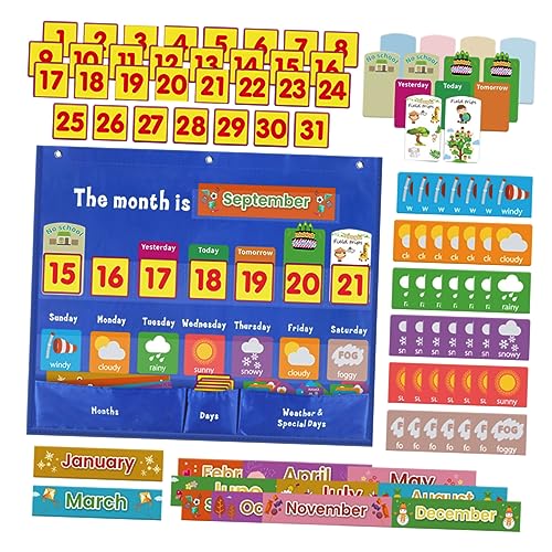 LAPYAPPE Wandhängender Wochenkalender mit Karten Pädagogischer Kalenderbeutel für Klassenzimmer und Zuhause Lehrmittel für Kindergarten und Grundschule LAPYAPPE Wandhängender Wochenkalender mit Karten Pädagogischer Kalenderbeutel für Klassenzimmer und Zuhause Lehrmittel für Kindergarten und Grundschule von LAPYAPPE