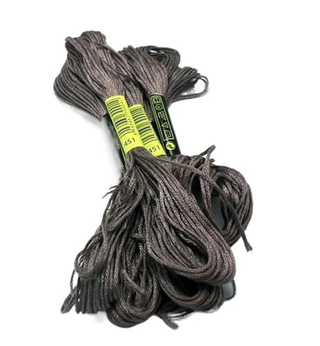 Stickgarn 10 Stück Kreuzstich-Stickgarn, Zahnseide, Nähen, Stränge, Basteln, DIY, Armband, geflochten Sticken (Color : 451, Size : 6 Strands) von LAPooh