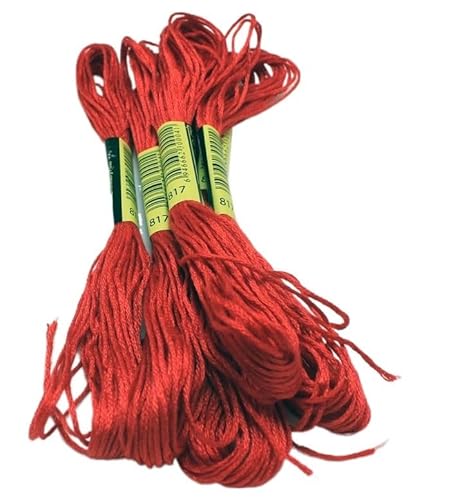 Stickgarn 10 Stück Kreuzstichgarne/Kreuzstich-Stickgarne/benutzerdefinierte Garne, Farben 06 Sticken (Color : 817, Size : 6 Strands) von LAPooh