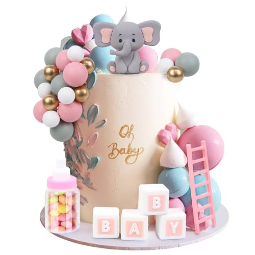 LARDUX 24 Stück Tortendeko Elefant Babyparty Kuchen Deko, Elefant Cake Topper DIY Kugeln Tortendeko für Baby Junge Mädchen Geburtstag Party Elefant Baby Dusche Kuchen Dekor - Rosa LARDUX 24 Stück Tortendeko Elefant Babyparty Kuchen Deko, Elefant Cake Topper DIY Kugeln Tortendeko für Baby Junge Mädchen Geburtstag Party Elefant Baby Dusche Kuchen Dekor - Rosa von LARDUX