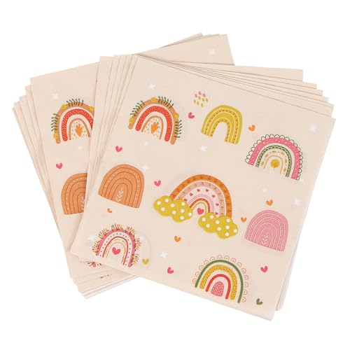 LARDUX 40 Stück Servietten Regenbogen-Servietten pastell 33x33 cm Boho Unicorn Einhorn Motiv Papierservietten für Mädchen junge Kindergeburtstage Geburtstag Kinderpartys Baby-Taufe Feiern Deko LARDUX 40 Stück Servietten Regenbogen-Servietten pastell 33x33 cm Boho Unicorn Einhorn Motiv Papierservietten für Mädchen junge Kindergeburtstage Geburtstag Kinderpartys Baby-Taufe Feiern Deko von LARDUX
