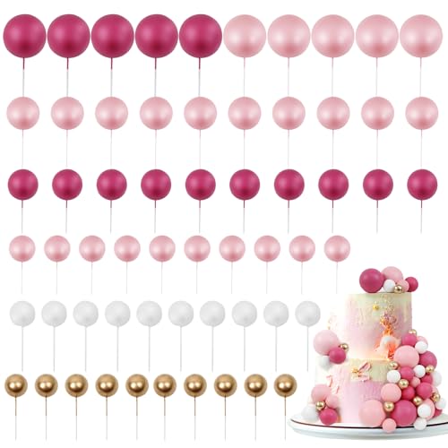 LARDUX 60 PCS Tortendeko Kugel - Boho Backen Kuchen Dekorationen DIY Mini Ballon Cupcake Einsatz für Einhorn Macaron Geburtstag Party Baby Dusche Weihnachten - Rose Pink LARDUX 60 PCS Tortendeko Kugel - Boho Backen Kuchen Dekorationen DIY Mini Ballon Cupcake Einsatz für Einhorn Macaron Geburtstag Party Baby Dusche Weihnachten - Rose Pink von LARDUX