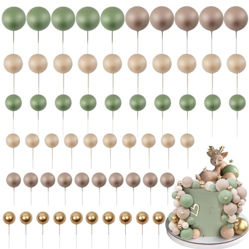 LARDUX 60 PCS Tortendeko Kugel -Cupcake Kuchen Dekorationen mit Wild One Mini Ballon Cupcake DIY Einsatz für Kinder Geburtstag Party Baby Dusche Mädchen Jungen- Grün Braun LARDUX 60 PCS Tortendeko Kugel -Cupcake Kuchen Dekorationen mit Wild One Mini Ballon Cupcake DIY Einsatz für Kinder Geburtstag Party Baby Dusche Mädchen Jungen- Grün Braun von LARDUX