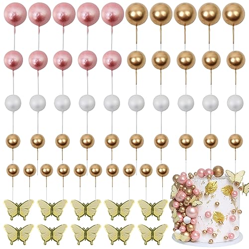 LARDUX 60 PCS Tortendeko Kugel - Schmetterling Kuchen Dekorationen DIY Mini Ballon Cupcake Einsatz für Geburtstag Party Baby Dusche Hochzeit - Roségold LARDUX 60 PCS Tortendeko Kugel - Schmetterling Kuchen Dekorationen DIY Mini Ballon Cupcake Einsatz für Geburtstag Party Baby Dusche Hochzeit - Roségold von LARDUX