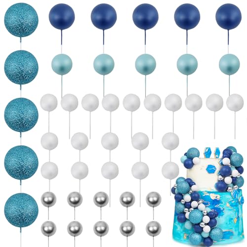 LARDUX Kugel-Kuchenaufsätze – Backen Kuchen Dekorationen DIY Mini Ballon Cupcake Einsatz für Geburtstagsfeier Babyparty Hochzeit - Blau Silber LARDUX Kugel-Kuchenaufsätze – Backen Kuchen Dekorationen DIY Mini Ballon Cupcake Einsatz für Geburtstagsfeier Babyparty Hochzeit - Blau Silber von LARDUX
