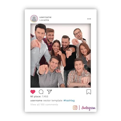 PERSONALISIERTER Selfie-Rahmen Social Instagram | Selfie-Rahmen für Partys und Firmenveranstaltungen, 70 x 100 cm von LARGE FORMAT