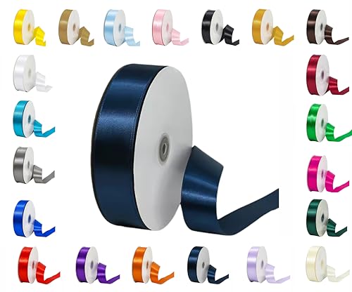 25 m Rollen doppelseitiges Satinband in verschiedenen Breiten und Farben (Marineblau, 10 mm x 25 m) von LARRYROO