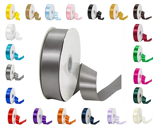 25 m Rollen doppelseitiges Satinband in verschiedenen Breiten und Farben (Silber, 6 mm x 25 m) von LARRYROO