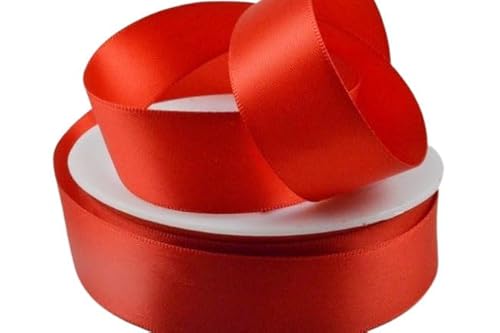 Luxuriöses Band für Liebe, Valentinstag, Jahrestag, Geburtstag, Weihnachten, verschiedene Designs und Längen (25 mm, roter Satin, 5 m) von LARRYROO