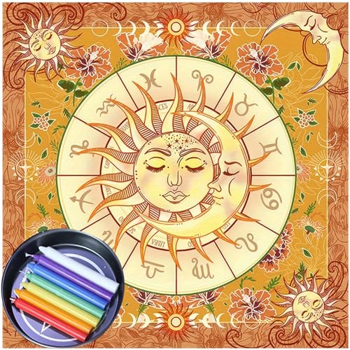 LARUISEE Tarots Tischdecke, Wahrsagungen, Tischabdeckung, Orakel, Brettspiel, quadratische Form, Altartischdecke, Tarotkartentuch zum Kartenlesen, Altartischdecke LARUISEE Tarots Tischdecke, Wahrsagungen, Tischabdeckung, Orakel, Brettspiel, quadratische Form, Altartischdecke, Tarotkartentuch zum Kartenlesen, Altartischdecke von LARUISEE