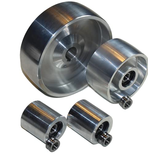 (AL6 -Tracking 4 -Schaft 24) CNC gefräste Riemenschleifer Radsatz Set für Messerschleifer 158 mm Antriebs-24 mm Schaft 100 mm Spur 51 mm Idler… von LASANA SMART MACHINES