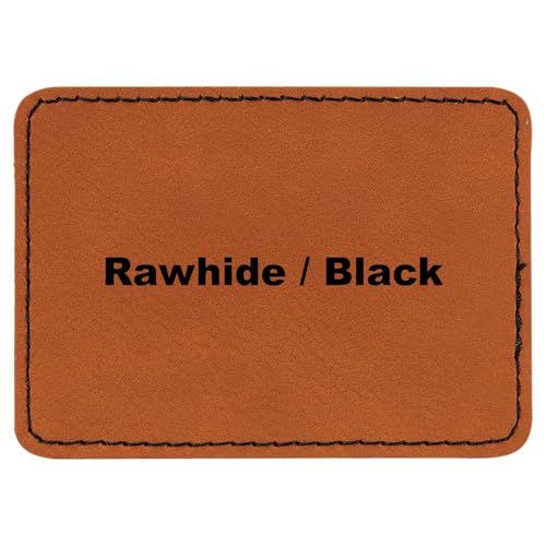 8,9 x 6,3 cm, rechteckig, blanko, laserbar, Kunstleder-Hut-Patches mit selbstklebenden Kunstleder-Patches für Hüte, individuelle Stoffreparatur, Nähen, Laserzubehör (Rohleder/Schwarz, 25) von LASER GIFT