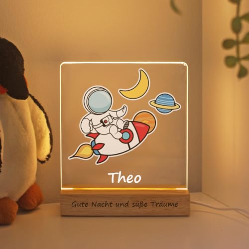 LASERO' Personalisiertes Nachtlicht Baby mit Namen - Geschenke zur Geburt Mädchen Junge - Taufgeschenke für Kinder (Astronaut) von LASERO'