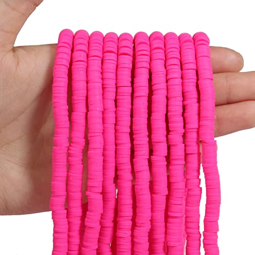 Rosenrote Tonperlen für Armbänder, flach, rund, Polymer, 6 mm, Abstandshalter für Schmuckherstellung, 3600 Stück Rosenrote Tonperlen für Armbänder, flach, rund, Polymer, 6 mm, Abstandshalter für Schmuckherstellung, 3600 Stück von LASOFAMERE