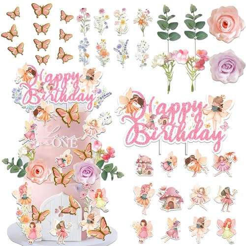 Tortenaufsatz mit Feenmotiv, Blume, Märchenmotiv, Party-Dekorationen Tortenaufsatz mit Feenmotiv, Blume, Märchenmotiv, Party-Dekorationen von LAST HOE DOWN