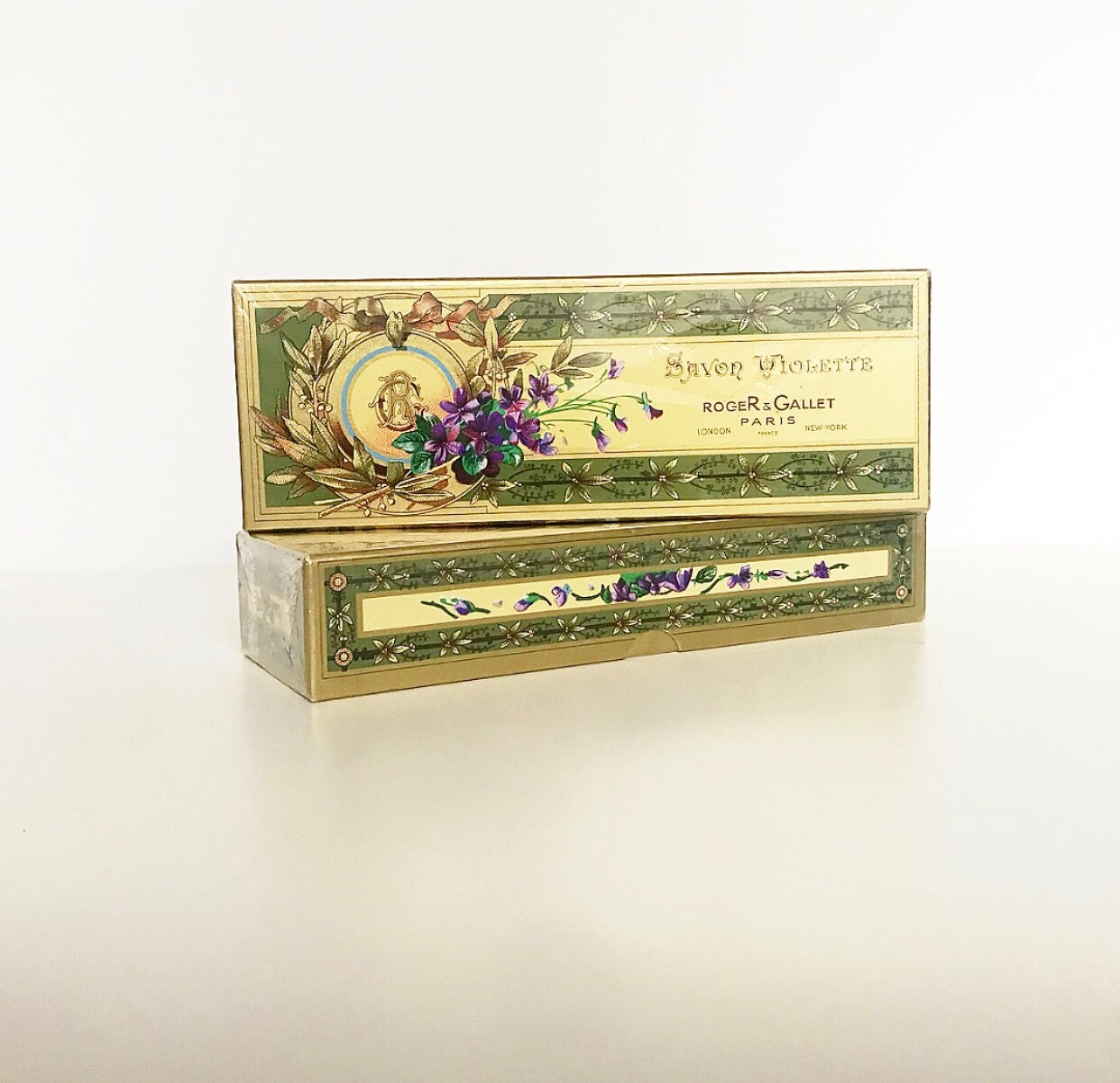 Vintage Roger & Gallet Seife, "Savon Violette"/Paris, France Bath-Soap 3 Stück Ovp Foliert von LASTWALLFLOWER