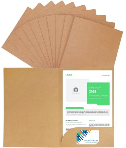 LATERN 10 Stück A4 Dokumentenordner, Quadratisch Geschnittene Ordner aus Kraftpapier Einfügen Präsentation Papier Halter Portfolio Papierkram Organizer mit Kartensteckplatz für Büro Schule (Khaki) LATERN 10 Stück A4 Dokumentenordner, Quadratisch Geschnittene Ordner aus Kraftpapier Einfügen Präsentation Papier Halter Portfolio Papierkram Organizer mit Kartensteckplatz für Büro Schule (Khaki) von LATERN