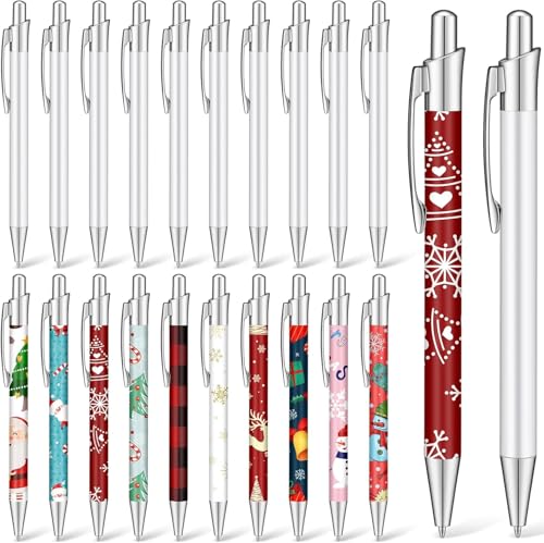LATERN 20 Stück Sublimations Kugelschreiber, 14CM Leerer Wärmeübertragungsstift Druckkugelschreiber Aluminium-Clip-Stift mit 20 Stück Schrumpffolien für Büro Schule Schreibwaren Weihnachts Zubehör LATERN 20 Stück Sublimations Kugelschreiber, 14CM Leerer Wärmeübertragungsstift Druckkugelschreiber Aluminium-Clip-Stift mit 20 Stück Schrumpffolien für Büro Schule Schreibwaren Weihnachts Zubehör von LATERN