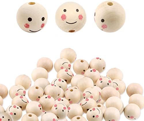 LATRAT 100pcs Holzperlen Natur Holzkugeln mit Loch, Lächelndes Gesicht Ball Holz Perlen Spacer Perlen Für DIY Schmuck Armband Halskette Herstellung LATRAT 100pcs Holzperlen Natur Holzkugeln mit Loch, Lächelndes Gesicht Ball Holz Perlen Spacer Perlen Für DIY Schmuck Armband Halskette Herstellung von LATRAT