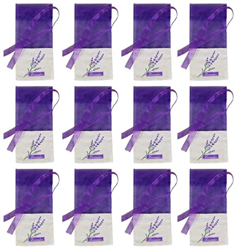 LATRAT 12 Stück Lavendelsäckchen, Lavendel Leere Tüte, Organzabeutel, Süßigkeitstaschen Kordelzugbeutel Sack Motten Duftsäckchen Gewürzbeutel für Kleiderschrank von LATRAT