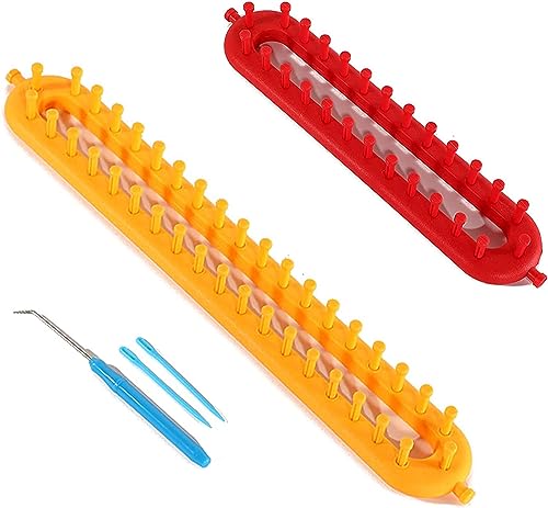 LATRAT 2 Stück Strickmaschine, Strickrahmen Lang Set, Lange Strickringe mit Garnnadel & Häkelnadel LATRAT 2 Stück Strickmaschine, Strickrahmen Lang Set, Lange Strickringe mit Garnnadel & Häkelnadel von LATRAT